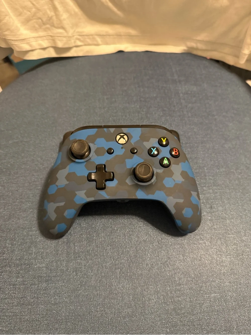 Microsoft Xbox One S White Console with 1 T and Blue Camo Wireless Controller